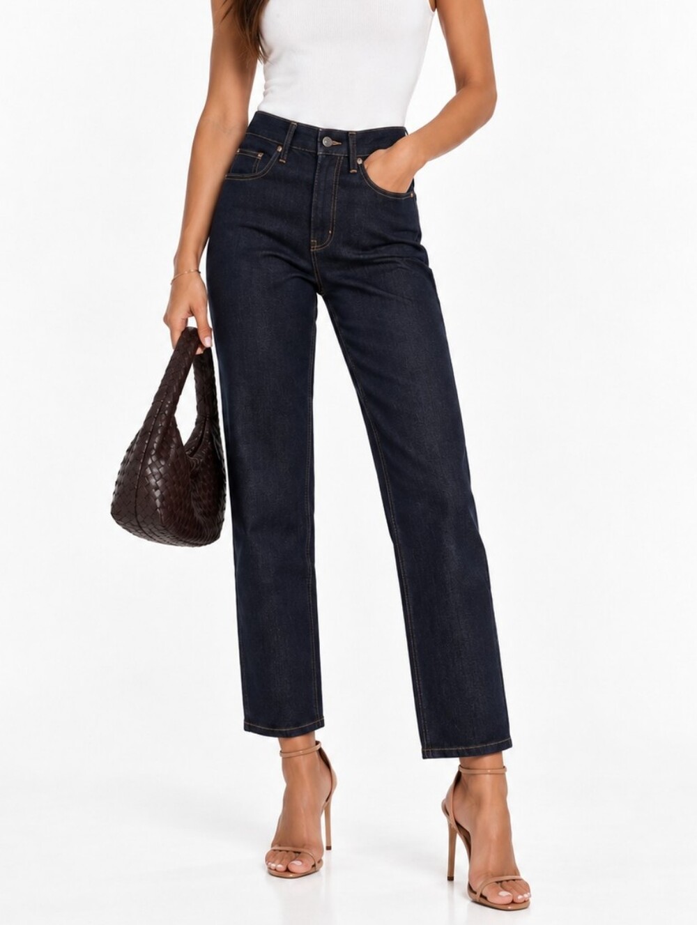 Current Elliott The Vintage Cropped Slim Straight Jeans Size 25